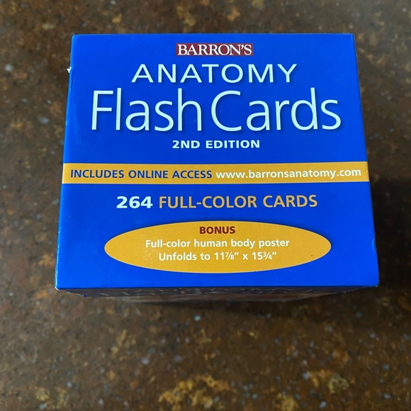 Barron’s Anatomy Flash Cards - 264 Full-Color Medical Study Cards, 2nd Edition - Picture 2 of 8